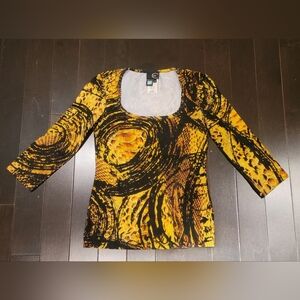 Vintage Just Cavalli cotton stretch 3/4 sleeve top, XS